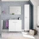 MUEBLE BAÑO 2 PUERTAS CON LAVABO + ESPEJO LC1-80 BLANCO