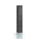 Colonna da bagno con 2 ante + 4 ripiani, 182 cm, grigio