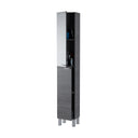 Colonna da bagno con 2 ante + 4 ripiani, 182 cm, grigio
