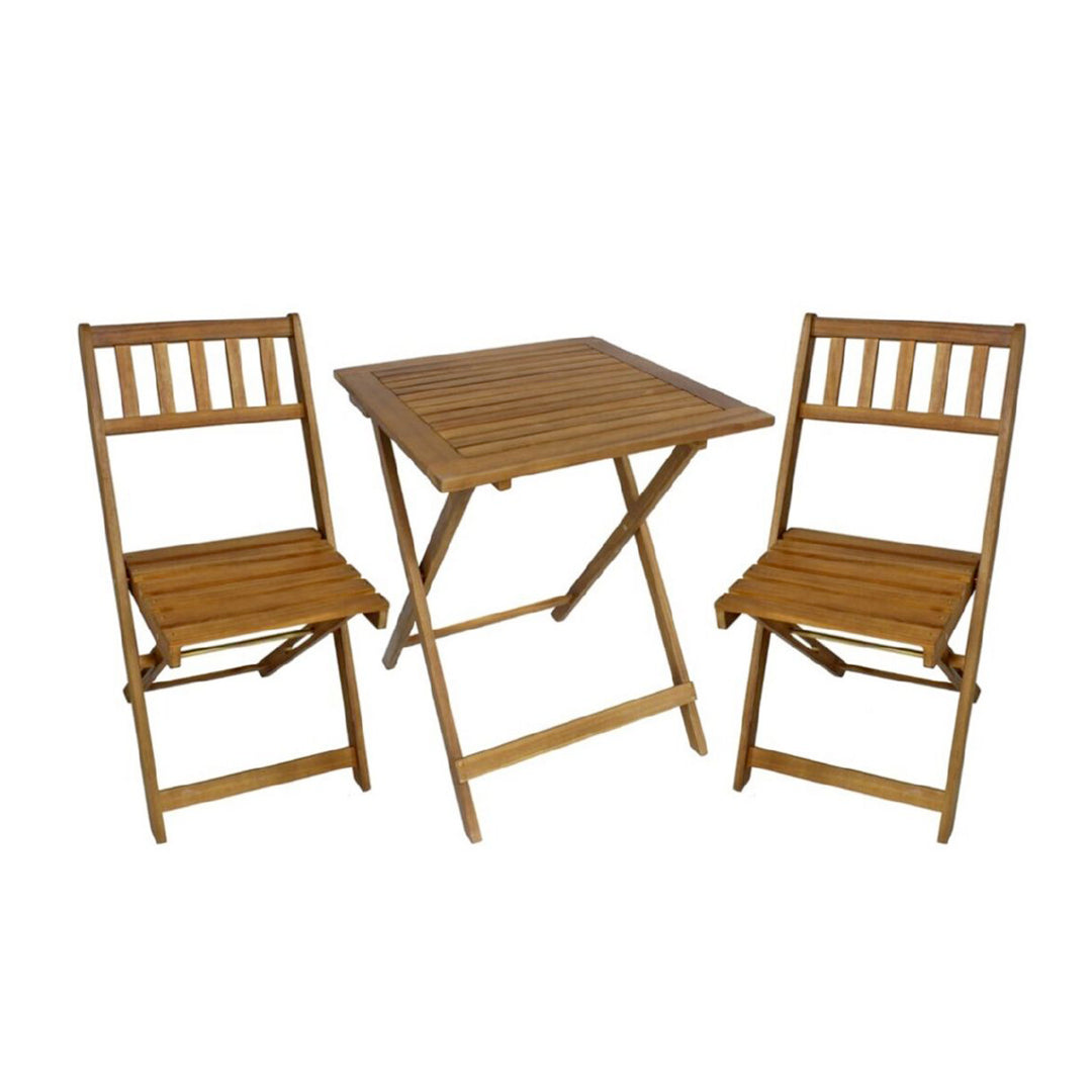 ENSEMBLE TABLE ET CHAISE EN ACACIA 44X51X83 CM