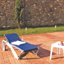 ANDORRA SET 2 SUN LOUNGERS AND TABLE ACQUA WHITE AND BLUE