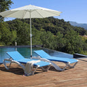 ANDORRA SET 2 SUN LOUNGERS AND TABLE ACQUA WHITE AND BLUE