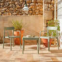 Ensemble Alba : table et 2 chaises, gris-vert