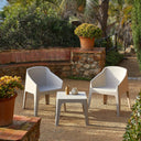 Ensemble Baku : table et deux chaises, gris anthracite