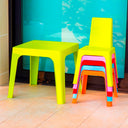 Set per bambini Julieta: tavolo e due sedie, arancione