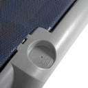 Set Marina con 2 lettini prendisole e tavolo in bianco e blu, design moderno ed elegante per uso esterno