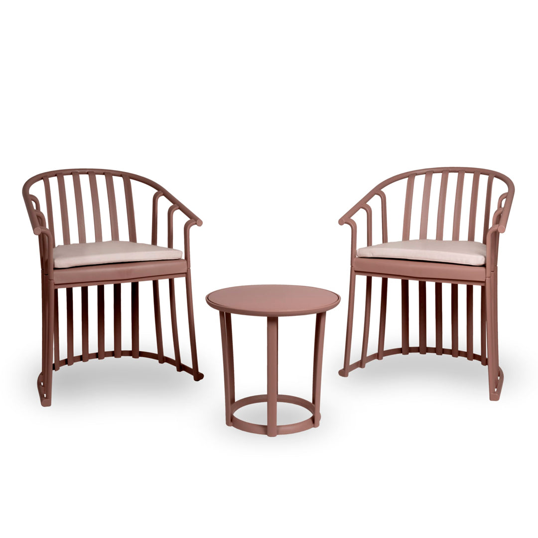 CONJUNTO RAFF 2 SILLONES Y MESA CHOCOLATE