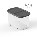 Contenitore da 60 litri con coperchio grigio antracite. Design robusto e spazioso, ideale per organizzare vestiti, giocattoli e documenti.

