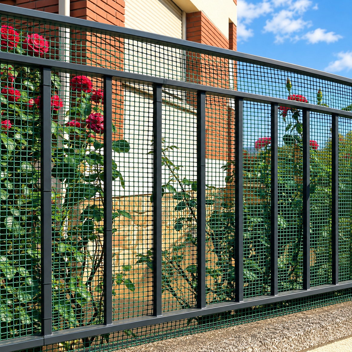 Rete in plastica extra quadrata 10 mm 1x25 m verde nord