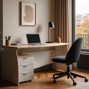 Bureau Argon 74x136x67 cm blanc artik et chêne