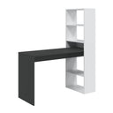 Bureau à double étagère 144 x 120 x 53 cm, blanc Artik et gris anthracite
