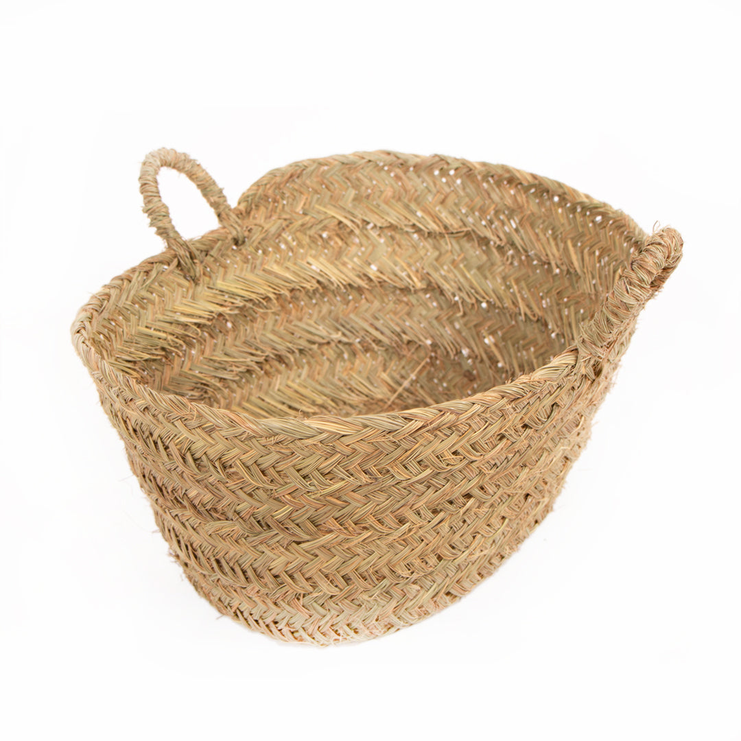 Contenitore in legno di sparto con maniglie, Cannes, 55x40x22 cm, D&L