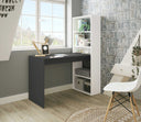 Bureau à double étagère 144 x 120 x 53 cm, blanc Artik et gris anthracite
